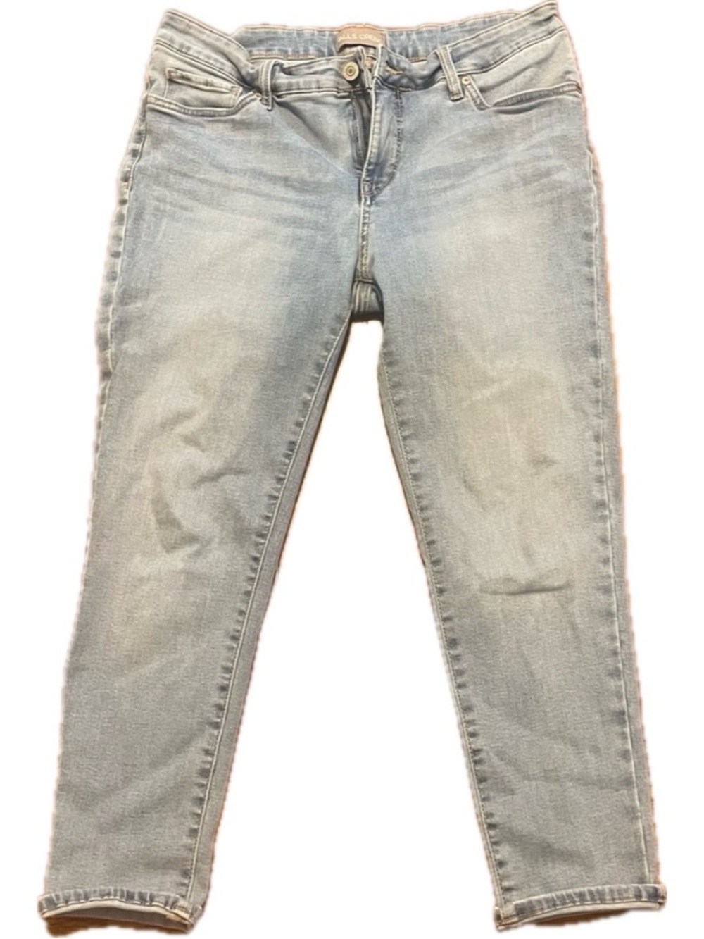 Falls Creek Blue Cropped Ankle Jeans with Modern Distress